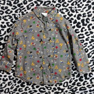 Disney Characters Print Long Sleeve Button